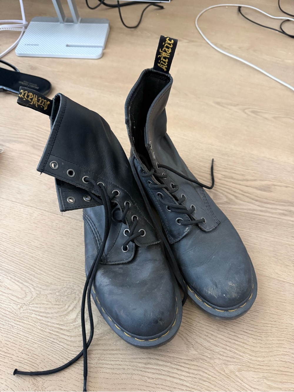 Dr. Martens Black Lace-Up Leather Boots